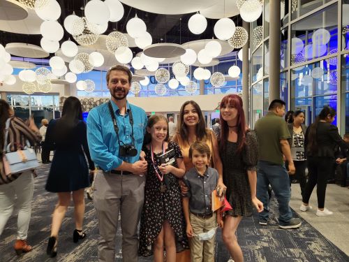 Award winner and family